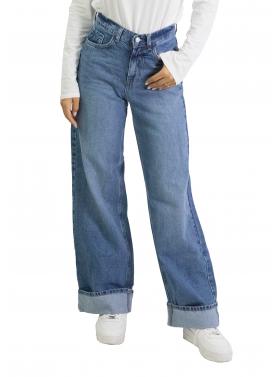 Jeans palazzo con risvolto Only